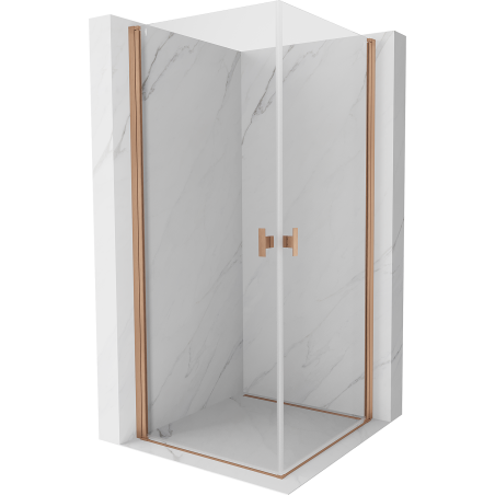 Mexen Mist-B Duo dušo kabina atidaroma 80 x 80 cm, skaidri, šlifuotas varis - 8A2-080-080-65-00
