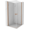 Mexen Mist-B Duo dušo kabina atidaroma 80 x 80 cm, skaidri, šlifuotas varis - 8A2-080-080-65-00