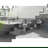Mexen Silo laisvai pastatoma kampinė vonia kairė rifliuota 170 x 80 cm, balta/pilka, perpildymo juodas - 52891708062L-70