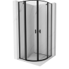 Mexen Mist kampinė dušo kabina 90 x 90 cm, juodas rėmas, juoda - 8A32-090-090-70-70
