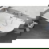 Mexen Silo laisvai pastatoma kampinė vonia kairė rifliuota 170 x 80 cm, balta/pilka, perpylimo juodos spalvos - 52891708062L-95
