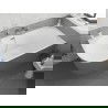 Mexen Silo laisvai pastatoma kampinė dešinė rifliuota vonia 150 x 75 cm, balta/pilka, chromuotas persipylimas - 52891507562P-01