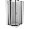 Mexen Mist L pusiau apvali dušo kabina atidaroma 100 x 100 cm, juodas rėmas, juoda - 8A32L-100-100-70-70