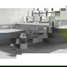 Mexen Silo laisvai pastatoma kampinė dešinioji rifliuota vonia 150 x 75 cm, balta/pilka, baltas perpylimas - 52891507562P-20