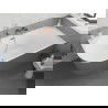 Mexen Silo laisvai stovinti kampinė dešinė rifliuota 150 x 75 cm, balta/pilka, šepetėlio vario perpylimas - 52891507562P-65