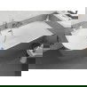 Mexen Silo laisvai pastatoma kampinė dešinė rifliuota vonia 150 x 75 cm, balta/pilka, gun metal perpylimas - 52891507562P-95