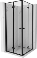 Mexen Mist-F Dviguba sulankstoma dušo kabina 110 x 110 cm, juoda rėmė, juoda - 8A6-110L-110P-70-70