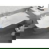Mexen Silo laisvai pastatoma kampinė dešinė rifliuota vonia 150 x 75 cm, balta/pilka, šepetinis nikelis - 52891507562P-97