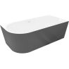 Mexen Silo laisvai stovinti vonia, dešinė kampinė, rifliuota 170 x 80 cm, balta/pilka, baltas perpylimas - 52891708062P-20