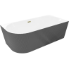 Mexen Silo laisvai pastatoma kampinė dešinioji rifliuota vonia 170 x 80 cm, balta/pilka, aukso perpylimas - 52891708062P-50