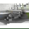 Mexen Silo laisvai pastatoma kampinė dešinė vonia rifliuota 170 x 80 cm, balta/pilka, persipylimas auksinis - 52891708062P-50