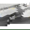 Mexen Silo laisvai pastatoma kampinė dešinė rifliuota vonia 170 x 80 cm, balta/pilka, aukso valytuvas - 52891708062P-55