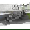 Mexen Silo laisvai pastatoma kampinė dešinė rifliuota vonia 170 x 80 cm, balta/pilka, aukso valytuvas - 52891708062P-55