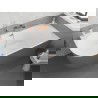 Mexen Silo vonia ant grindų su šonine dešine rifline 170 x 80 cm, balta/pilka, persipylimas rožinis auksas - 52891708062P-60
