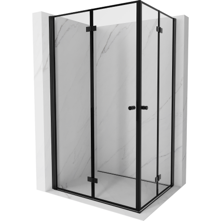 Mexen Mist-F Duo sulankstoma dušo kabina 100 x 120 cm, juoda rėmelis, juoda - 8A6-100L-120P-70-70