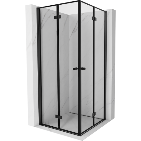 Mexen Mist-F Duo sulankstoma dušo kabina 120 x 120 cm, juodas rėmelis, juoda - 8A6-120L-120P-70-70