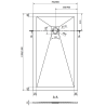 Mexen Stone+ Kompozitinis stačiakampis dušo padėklas 130 x 80 cm, Pilka-Betonas - 44618013