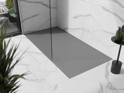 Mexen Stone+ Kompozitinis stačiakampis dušo padėklas 160 x 80 cm, Pilka-Betonas - 44618016