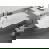 Mexen Silo laisvai pastatoma kampinė dešinė rifliuota vonia 170 x 80 cm, balta/pilka, juodas nutekėjimas - 52891708062P-70