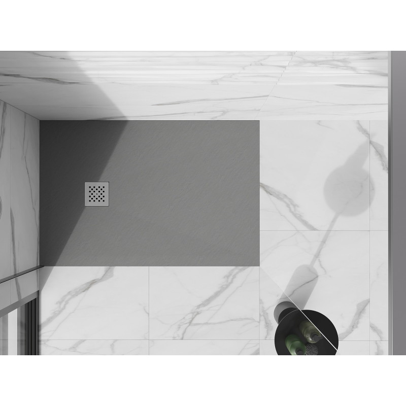 Mexen Stone+ stačiakampė kompozitinė dušo kabina 100 x 90 cm, pilka - betonas - 44619010