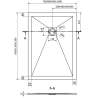 Mexen Stone+ Kompozitinis stačiakampis dušo padėklas 100 x 90 cm, Pilka-Betonas - 44619010