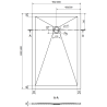 Mexen Stone+ Kompozitinis stačiakampis dušo padėklas 140 x 100 cm, Pilka-Betonas - 44611014