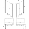 Mexen Mist-B vonios durys 110 cm, skaidrios, juodos - 8A2-110-001-70-00
