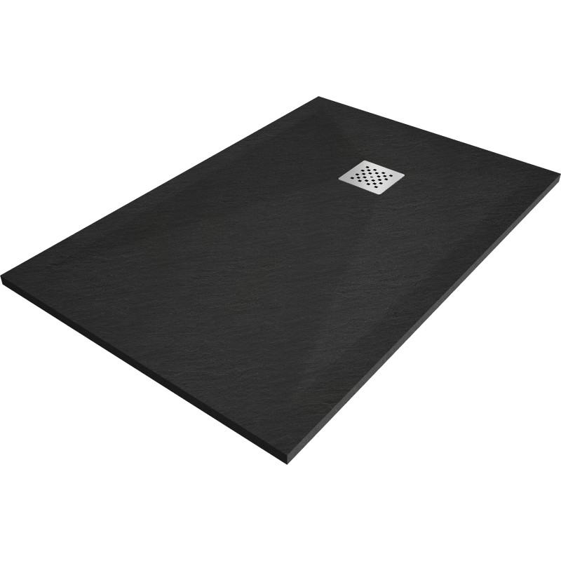 Mexen Stone+ stačiakampė 90 x 70 cm kompozitinė dušo kabina, juoda - 44707090