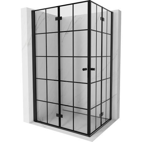 Mexen Mist-F Duo sulankstoma dušo kabina 70 x 120 cm, juodas tinklelis, juoda - 8A6-070L-120P-70-77