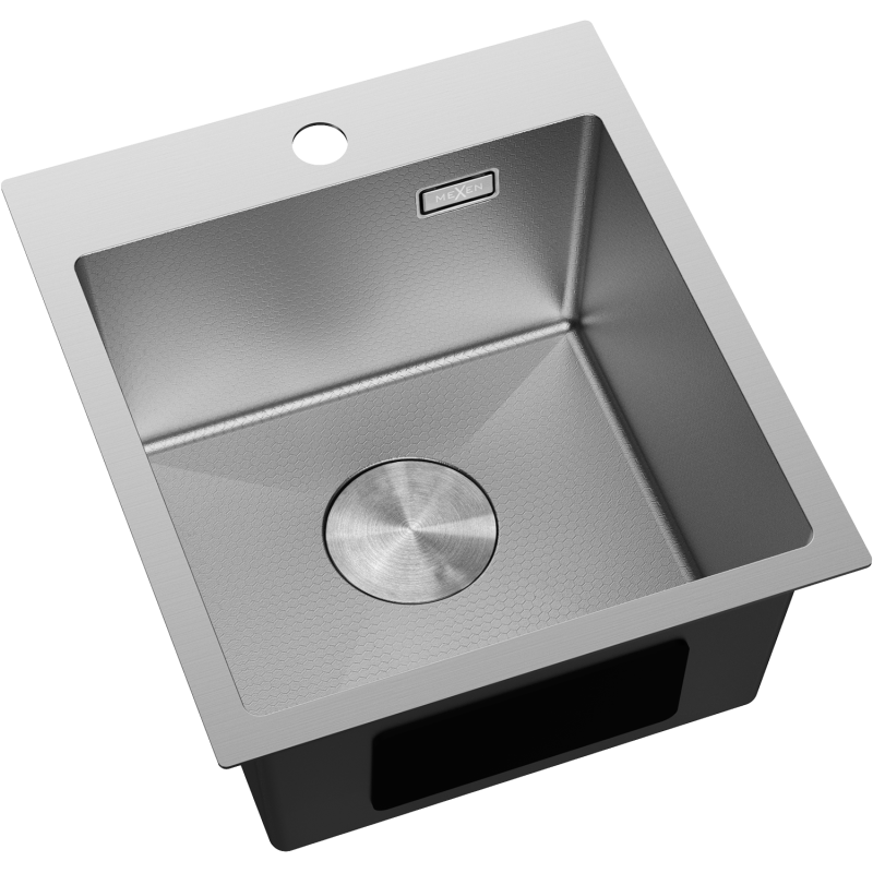 Mexen Solix plieninė virtuvės kriauklė 1 skyrius 400 x 450 mm, inox HC - 6401401000-01HC