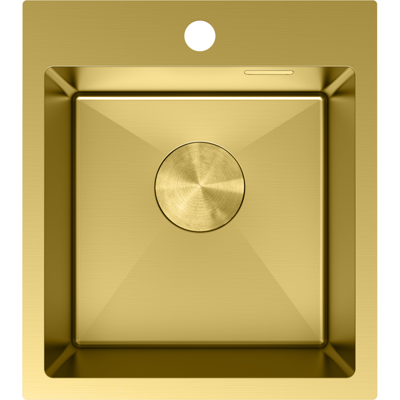 Mexen Solix nerūdijančio plieno virtuvės kriauklė su viena kamera 400 x 450 mm, auksinė - 6401401000-55