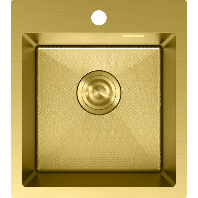 Mexen Solix plieninė kriauklė, vienos kameros, 400 x 450 mm, auksinė HC - 6401401000-55HC