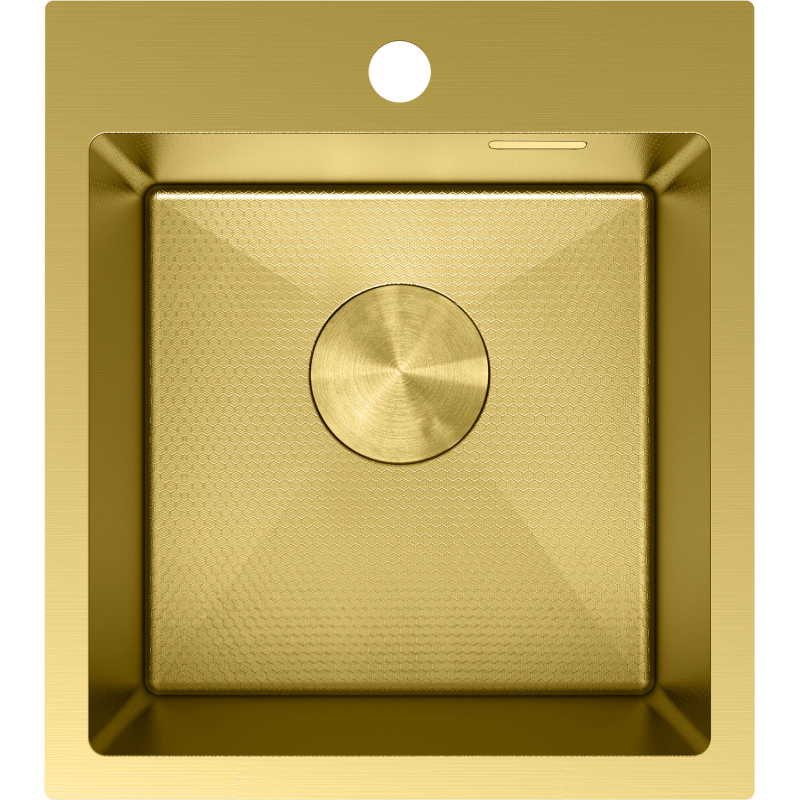 Mexen Solix plieninė kriauklė, vienos kameros, 400 x 450 mm, auksinė HC - 6401401000-55HC