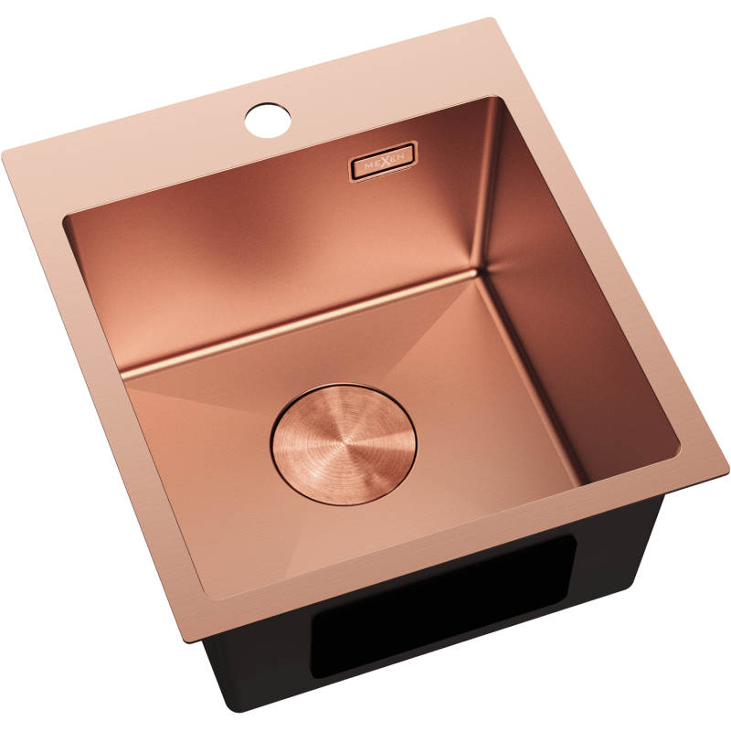 Mexen Solix plieninė vienos sekcijos kriauklė 400 x 450 mm, varis - 6401401000-65