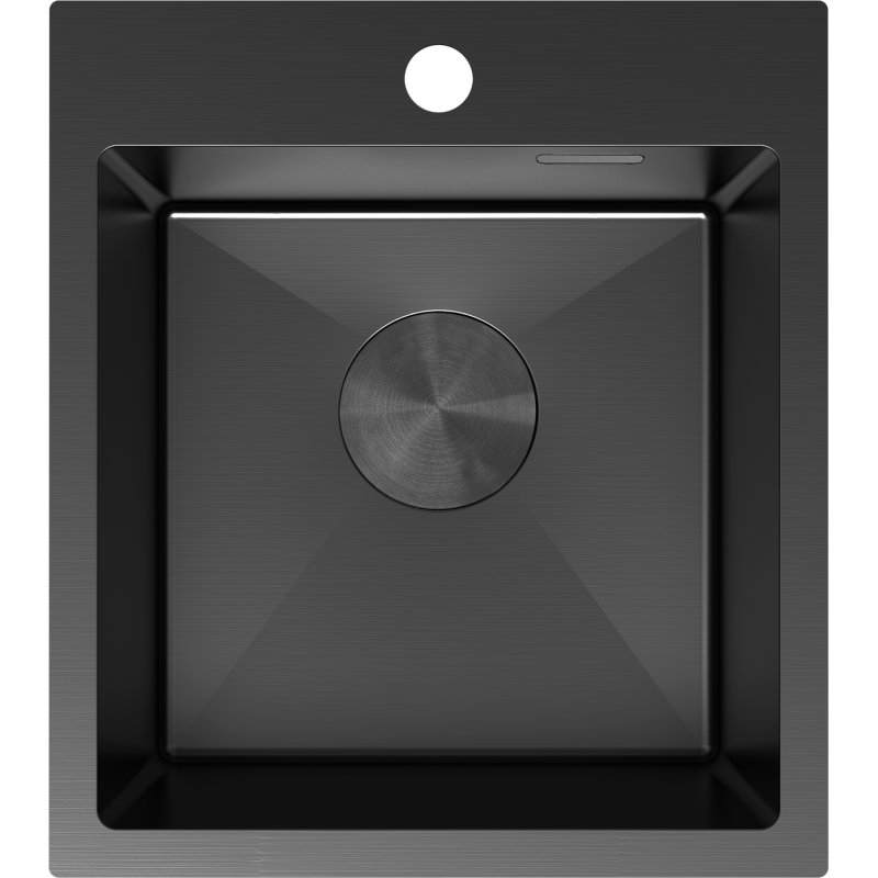 Mexen Solix nerūdijančio plieno plautuvė 1 skyrius 400 x 450 mm, juoda - 6401401000-70