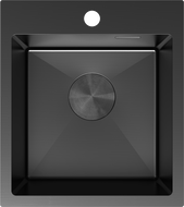 Mexen Solix nerūdijančio plieno plautuvė 1 skyrius 400 x 450 mm, juoda - 6401401000-70