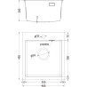 Mexen Solix plieninė virtuvinė kriauklė 1 skyrius 400 x 450 mm, juoda HC - 6401401000-70HC