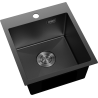 Mexen Solix plieninė vienos plautuvės plautuvė 400 x 450 mm, juoda HC - 6401401000-70HC