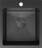 Mexen Solix plieninė vienos plautuvės plautuvė 400 x 450 mm, juoda HC - 6401401000-70HC