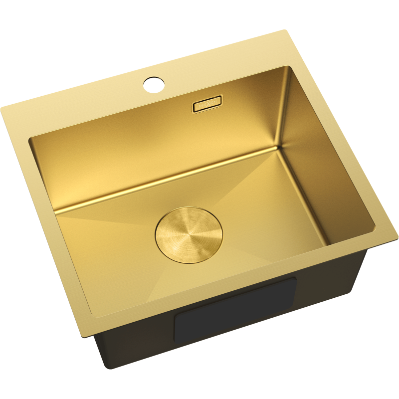 Mexen Solix plieninė vienos kameros plautuvė 500 x 450 mm, auksinė - 6402501000-55