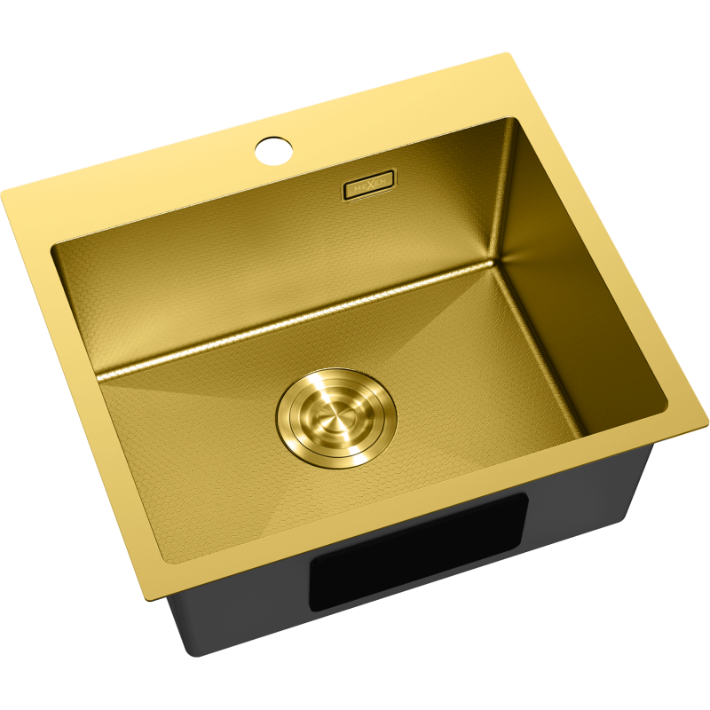 Mexen Solix nerūdijančio plieno vienos kameros plautuvė 500 x 450 mm, auksinė HC - 6402501000-55HC