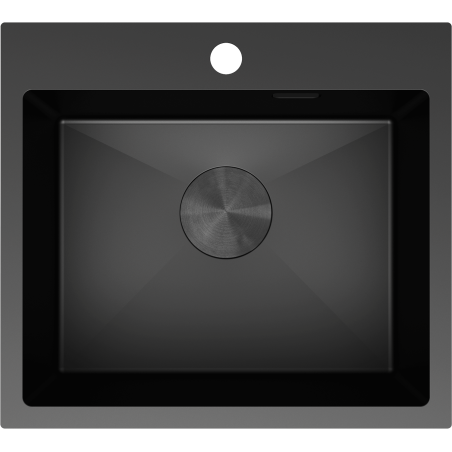 Mexen Solix plieninė vienos kameros plautuvė 500 x 450 mm, juoda - 6402501000-70