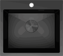 Mexen Solix plieninė vienos kameros plautuvė 500 x 450 mm, juoda - 6402501000-70