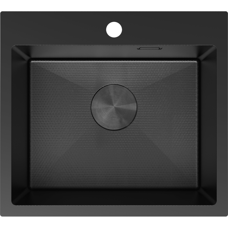 Mexen Solix plieninis virtuvės kriauklė 1 skyrelio 500 x 450 mm, juoda HC - 6402501000-70HC