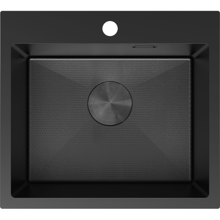 Mexen Solix plieninis virtuvės kriauklė 1 skyrelio 500 x 450 mm, juoda HC - 6402501000-70HC