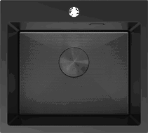 Mexen Solix plieninis virtuvės kriauklė 1 skyrelio 500 x 450 mm, juoda HC - 6402501000-70HC