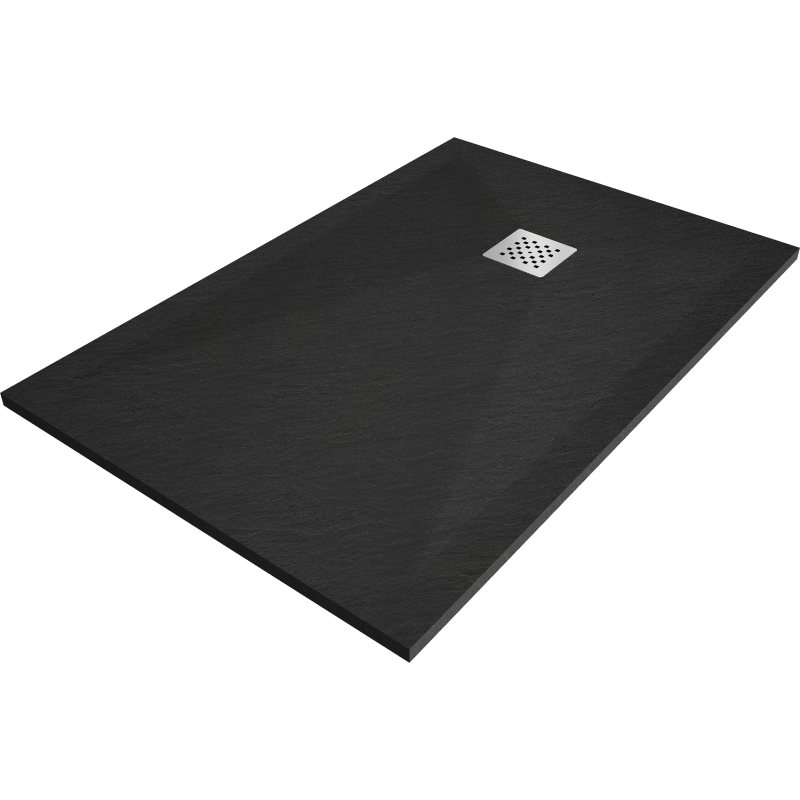 Mexen Stone+ stačiakampio formos kompozitinė dušo padėklas 120 x 70 cm, juodas - 44707012