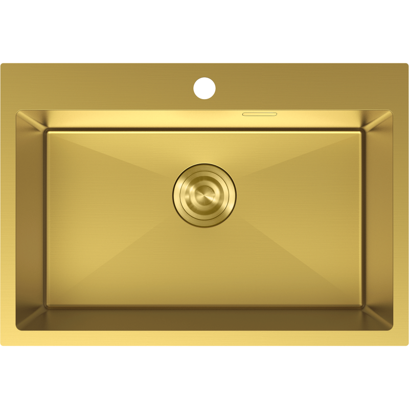 Mexen Solix nerūdijančio plieno vienos kameros praustuvas 650 x 450 mm, auksinis - 6403651000-55