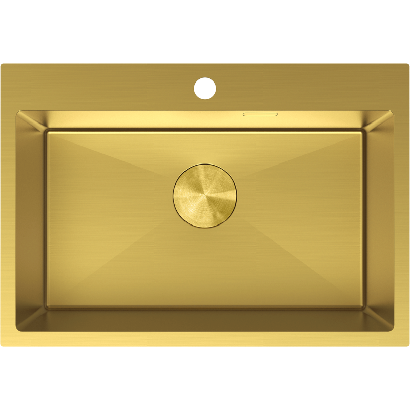 Mexen Solix nerūdijančio plieno vienos kameros praustuvas 650 x 450 mm, auksinis - 6403651000-55
