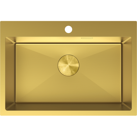 Mexen Solix nerūdijančio plieno vienos kameros praustuvas 650 x 450 mm, auksinis - 6403651000-55